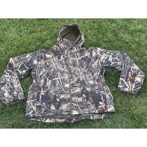 YEVHEV camo outdoor fleece lined hooded tactical jacket pit zip venting 3XL